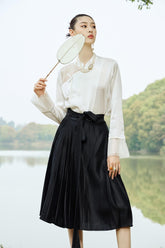 Modern Cheongsam Bell Sleeve Blouse